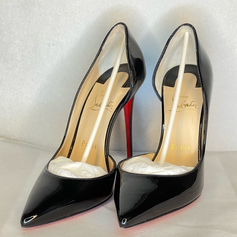 Christian Louboutin “Iriza” glossy patent black Lthr pumps EU37 100mm stiletto. - Picture 3 of 13